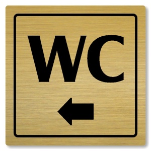 WC vlevo, 100x100mm, zlatá, Arizona